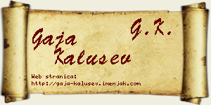 Gaja Kalušev vizit kartica